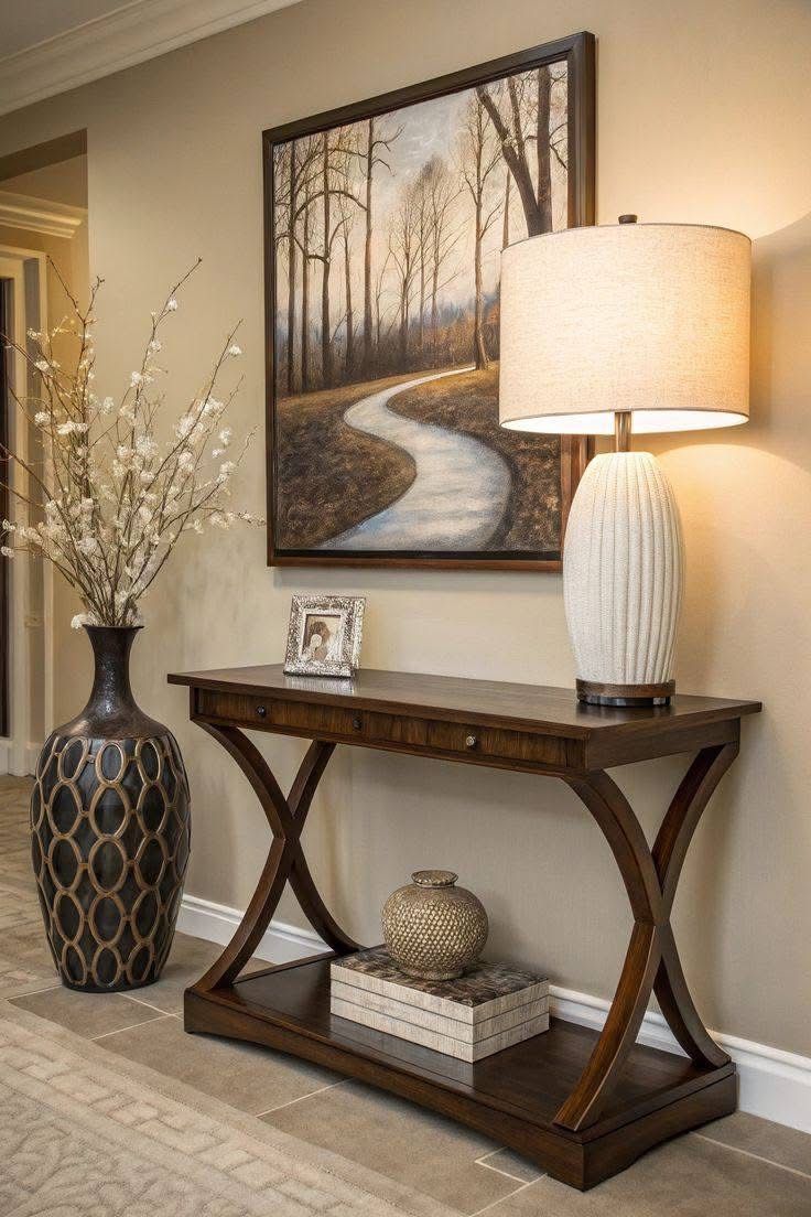Walnut Colour Console Table by Furniture World