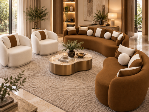 Aurelia Curve 7-Seater Sofa Set alternate living room angle