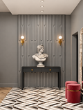 Modern 4 ft two-drawer console base in wood and MDF