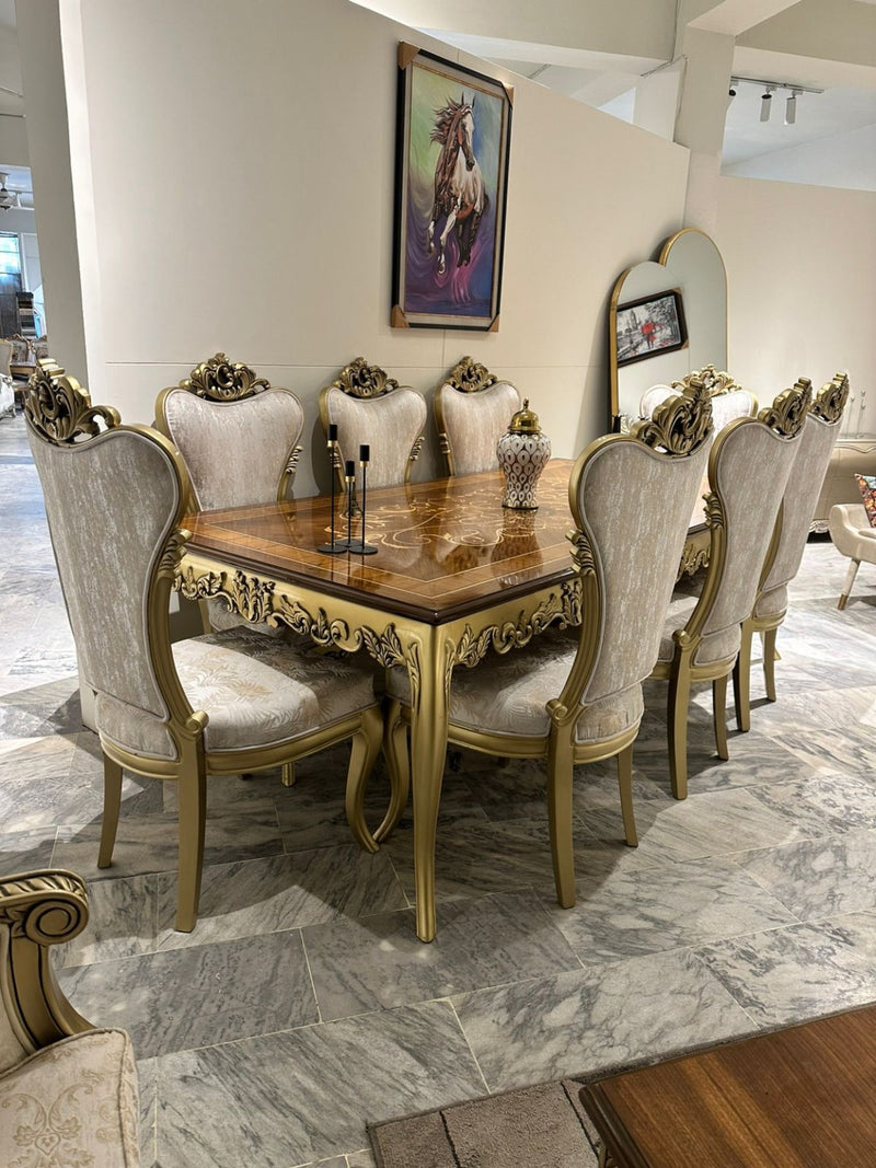 Heritage Sheesham Inlay 8-Seater Dining Set