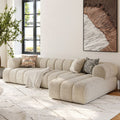Elara Bouclé 6-Seater L-Shape Sofa with Molty Foam seating